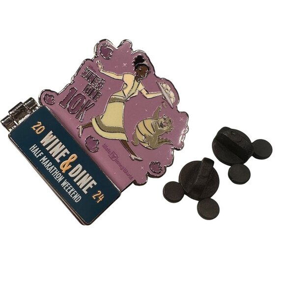 Disney Tiana Louis 2024 Trading Pin Wine Dine 10K Half Marathon Princess Badge - Picture 1 of 8